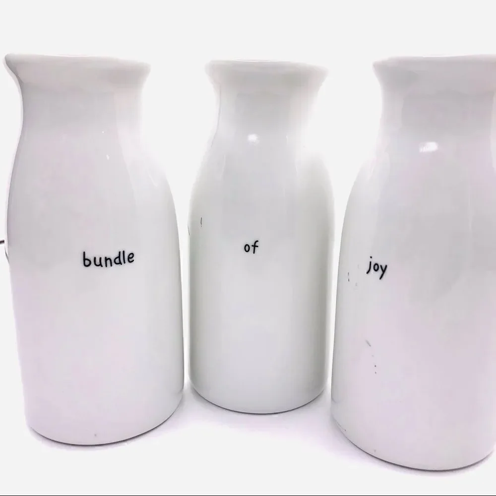 Dept 56 “Bundle of Joy” Mini Ceramic Vases – Set of 3